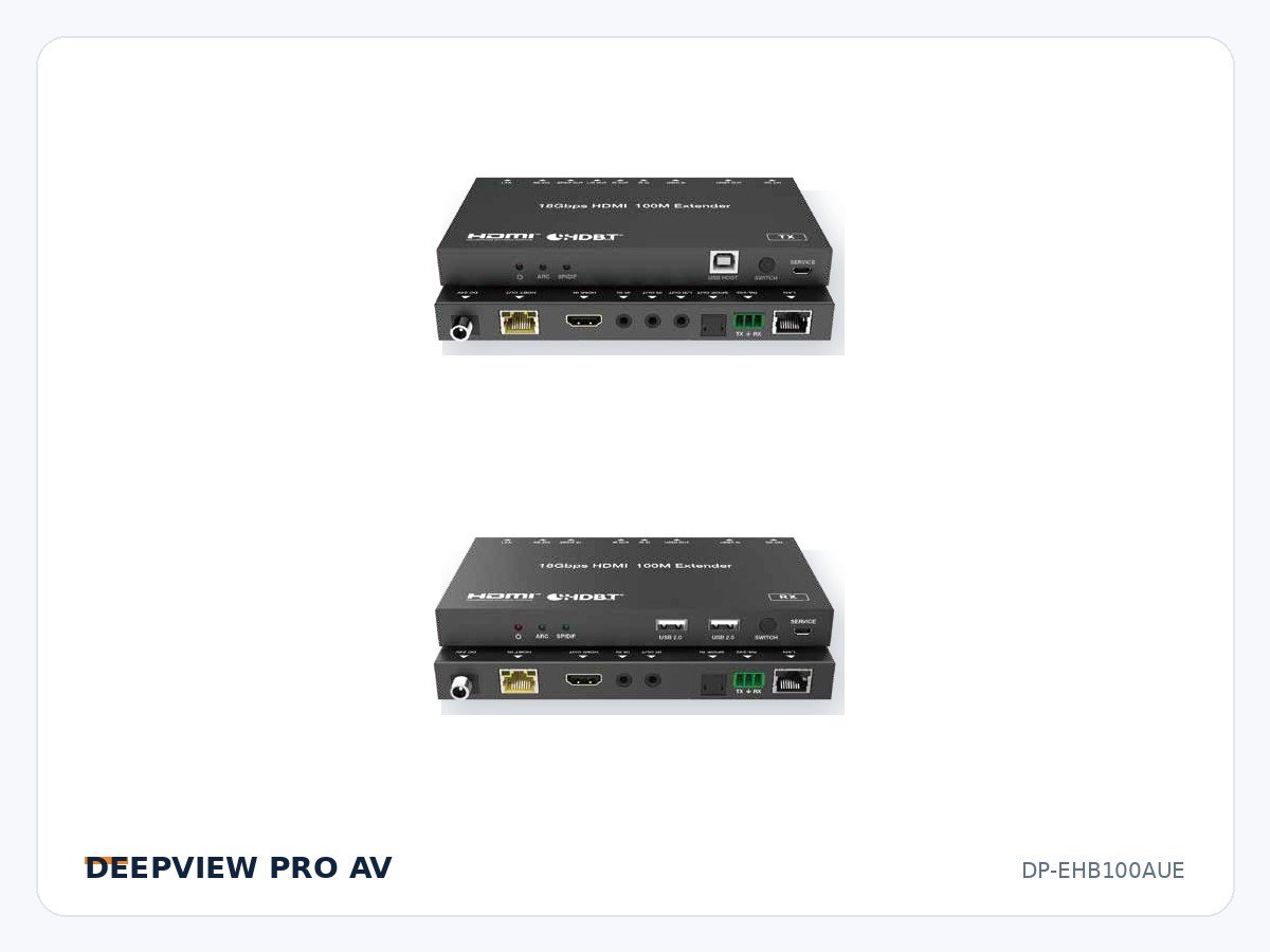 DP-EHB100AUE HDMI 4K 18Gbps HDBaseT Extender 100m with USB and Ethernet