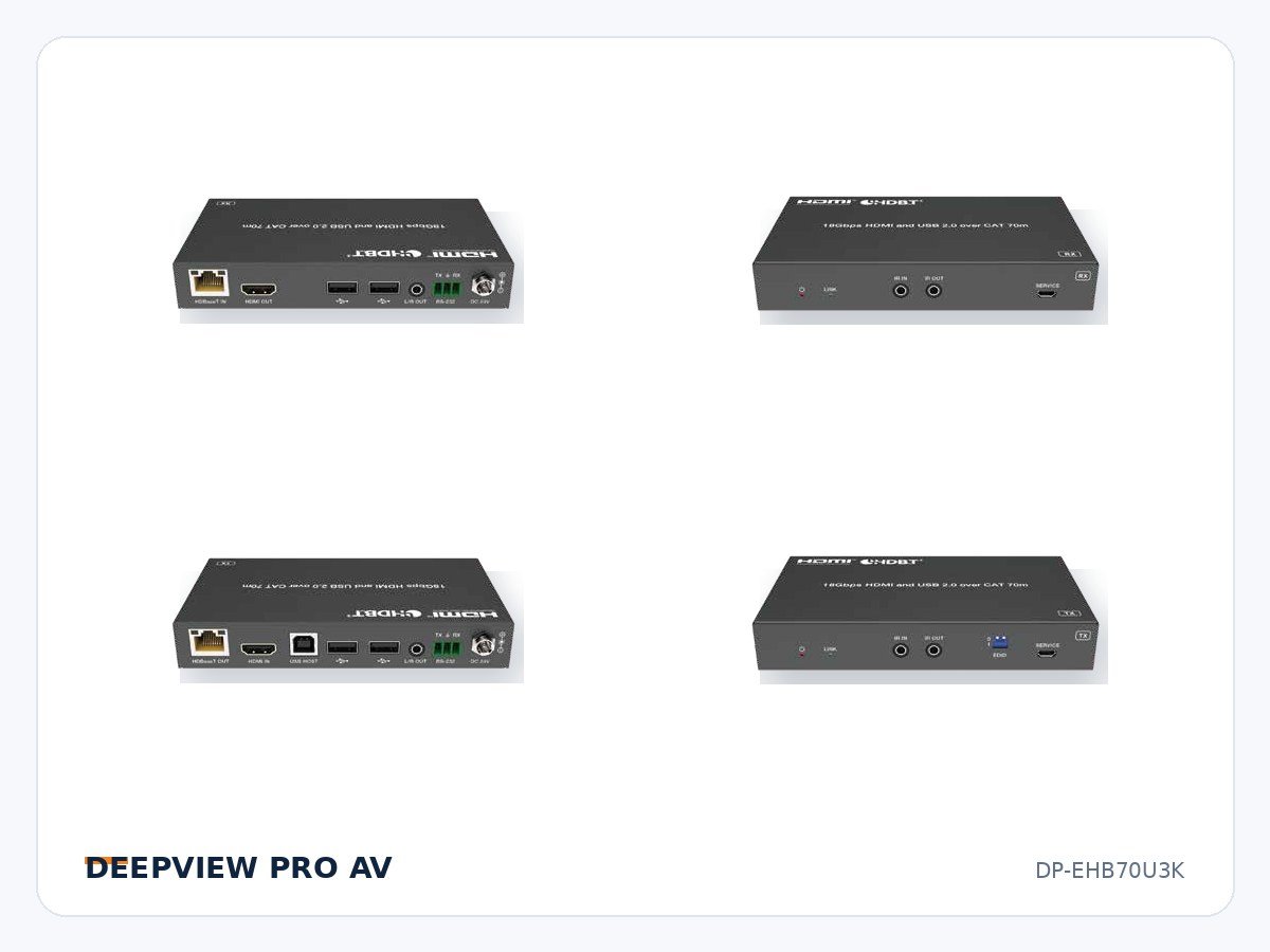 DP-EHB70U3K HDMI 4K 18Gbps HDBaseT 3.0 Extender 70m with USB