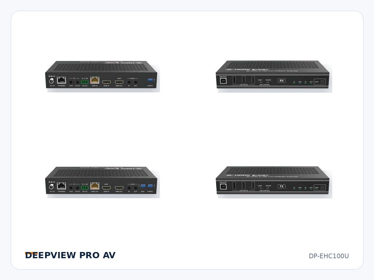 DP-EHC100U HDMI 8K 40Gbps HDBaseT 3.0 Extender 100m with USB, eARC and Ethernet