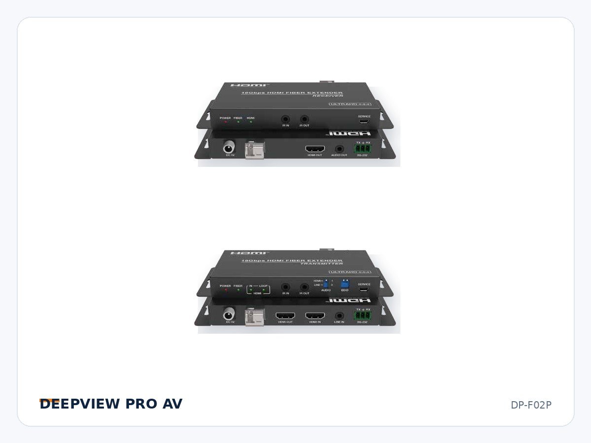 DP-F02P HDMI 4K 18Gbps Fiber Extender with LC, 10km, RS-232 and IR
