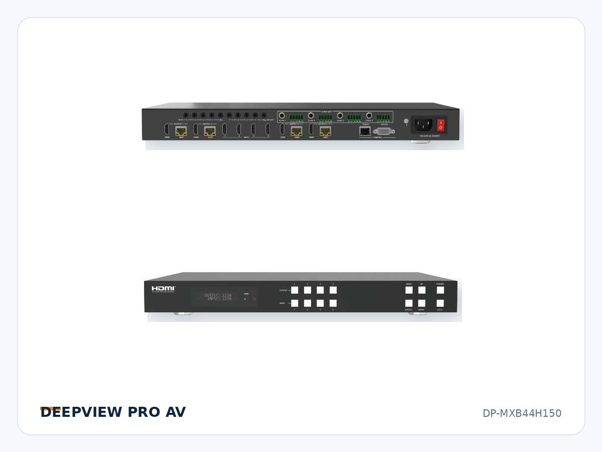 DP-MXB44H150 4x4 HDMI 4K 18Gbps Matrix over HDBaseT 150m