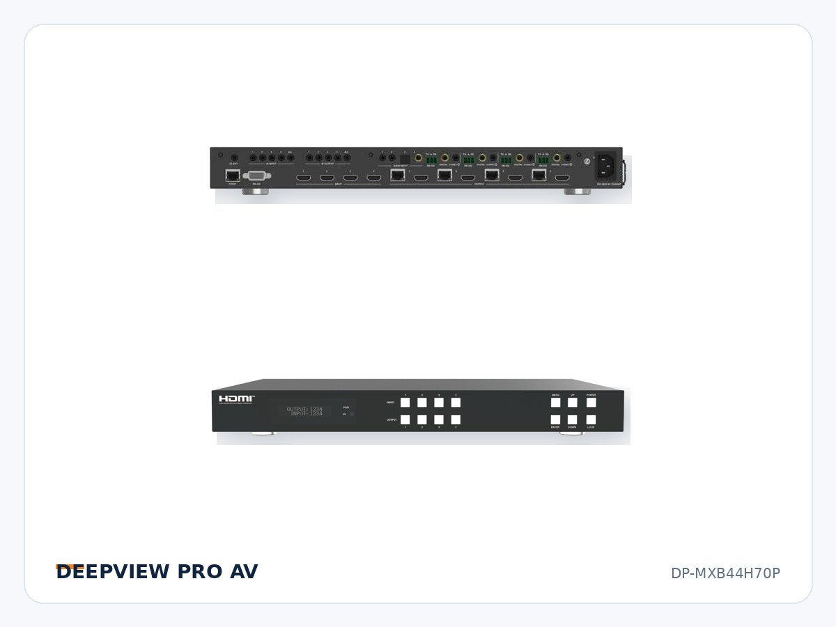 DP-MXB44H70P 4x4 HDMI 4K 18Gbps Matrix over HDBaseT 70m with Audio Matrix