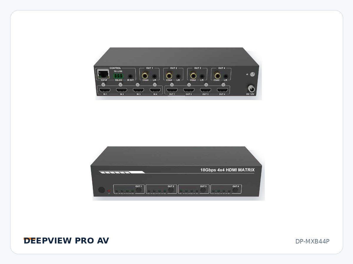 DP-MXB44P 4x4 HDMI 4K 18Gbps Matrix