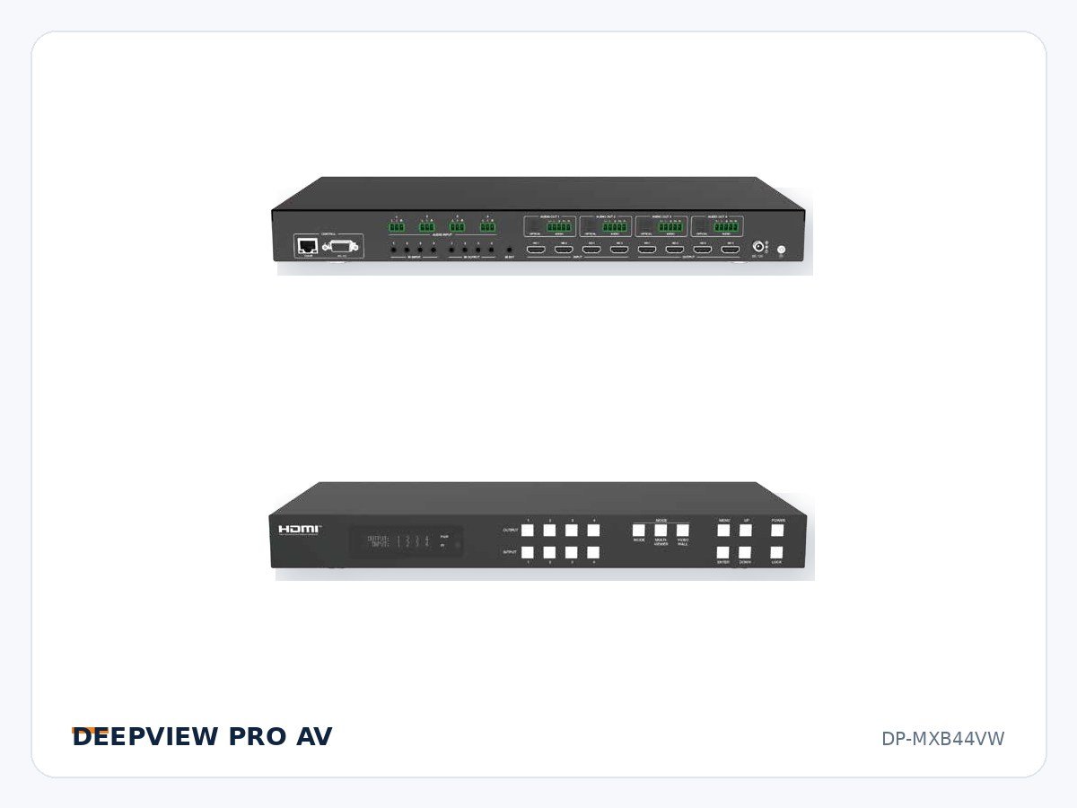 DP-MXB44VW 4x4 HDMI 4K 18Gbps Seamless Matrix with Video Wall and Multiview