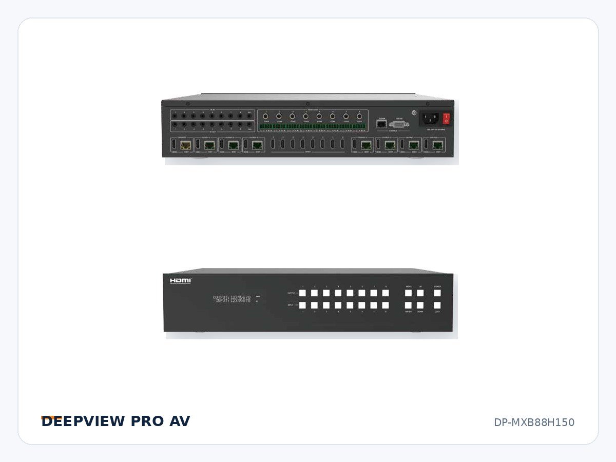 DP-MXB88H150 8x8 HDMI 4K 18Gbps Matrix over HDBaseT 150m