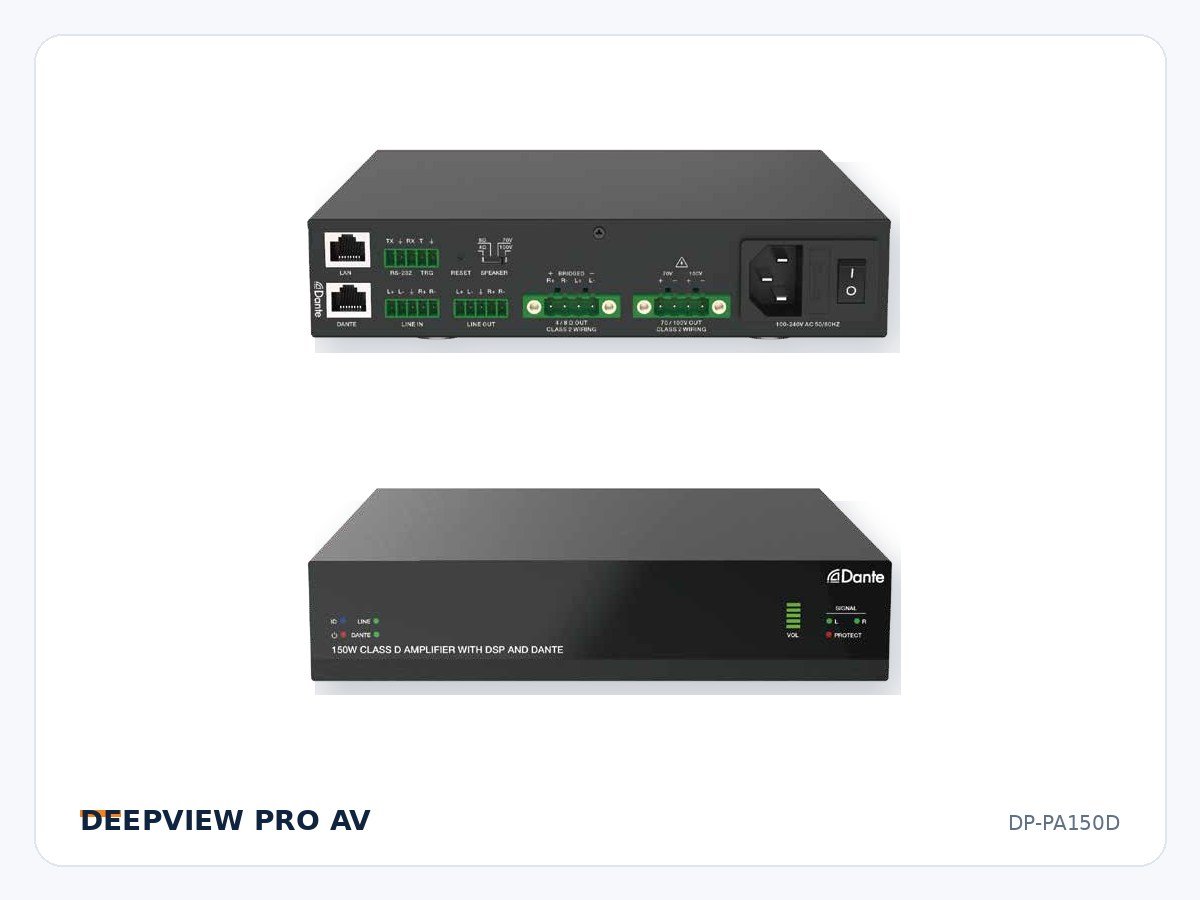 DP-PA150D Dante 2-channel 150W Class-D Amplifier