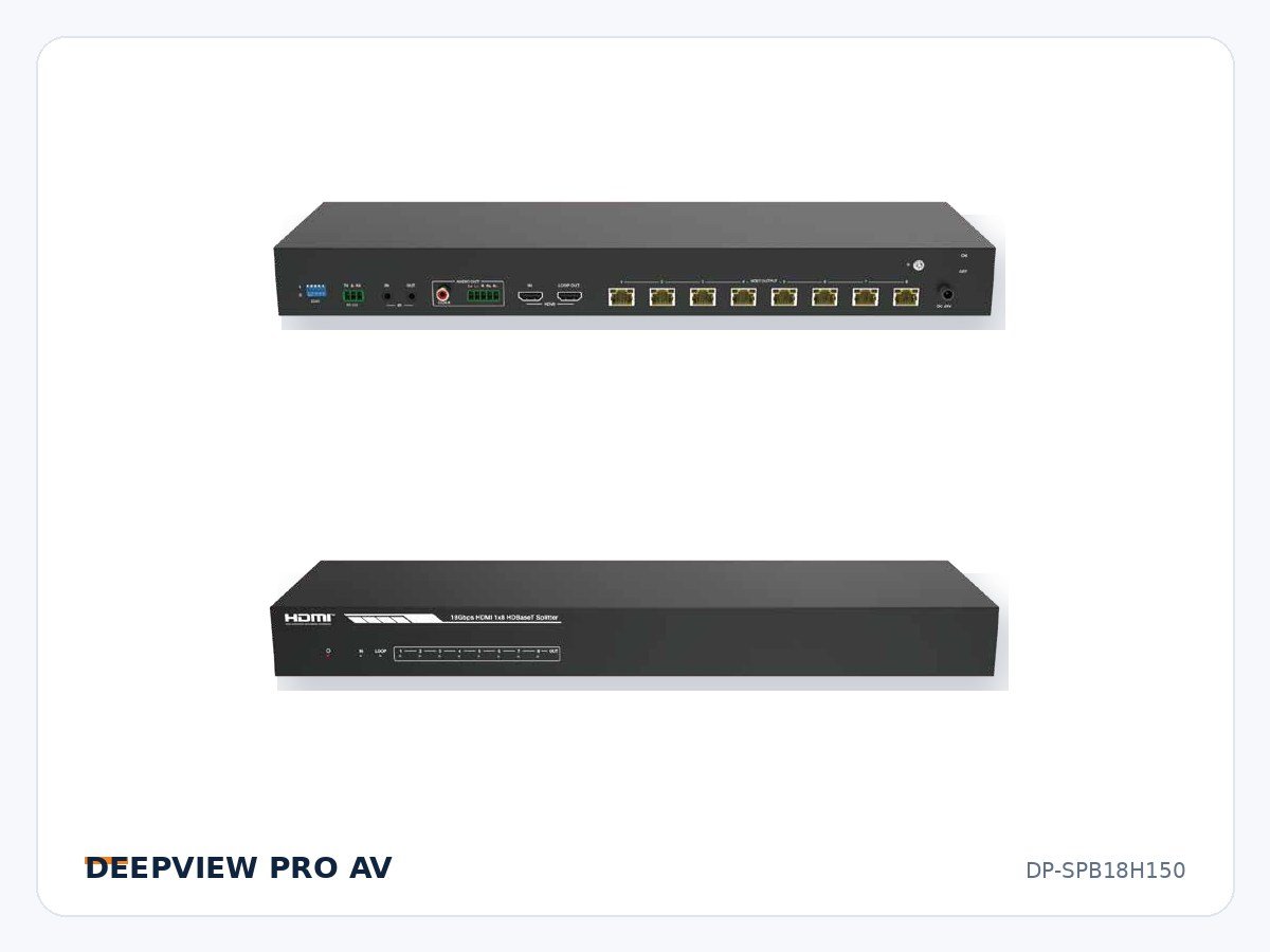 DP-SPB18H150 1x8 HDMI 4K 18Gbps Splitter over HDBaseT 150m