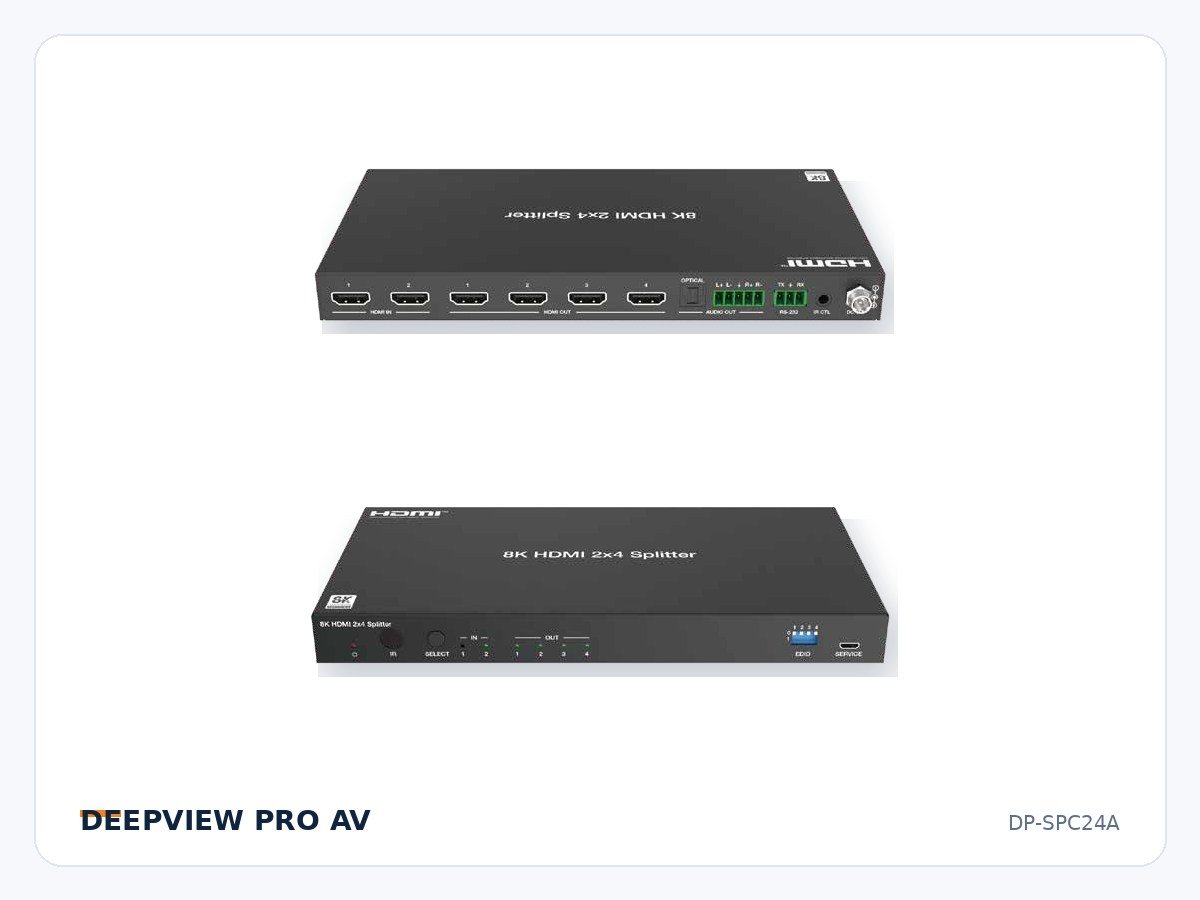 DP-SPC24A 2x1/1x4 HDMI 8K 40Gbps Splitter with Audio Breakout