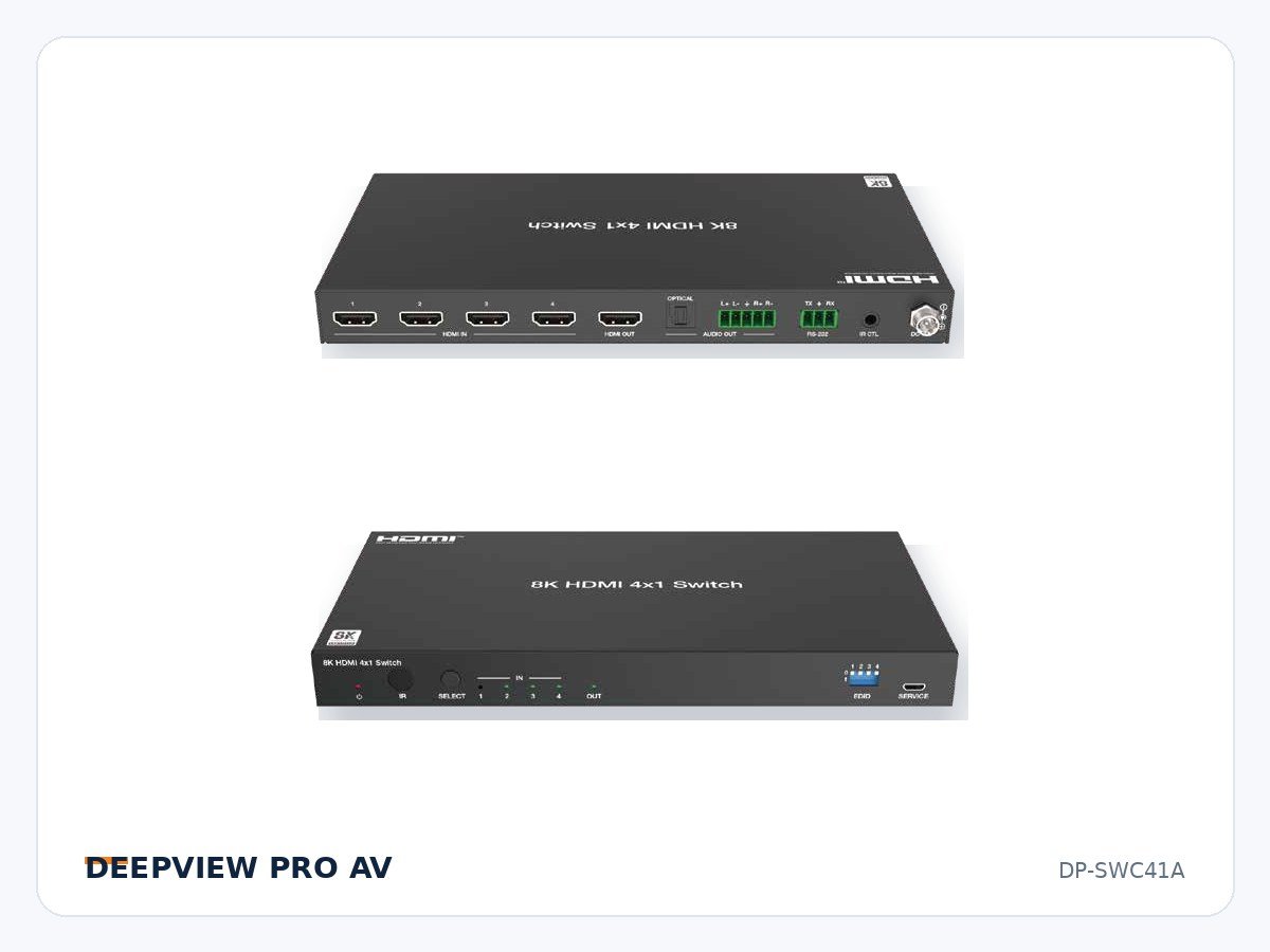 DP-SWC41A 4x1 HDMI 8K 40Gbps Switcher with Audio Breakout