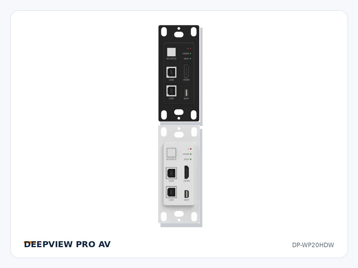 DP-WP20HDW HDMI/DP 4K 18Gbps Wall Plate 70m with USB (US 1-Gang)