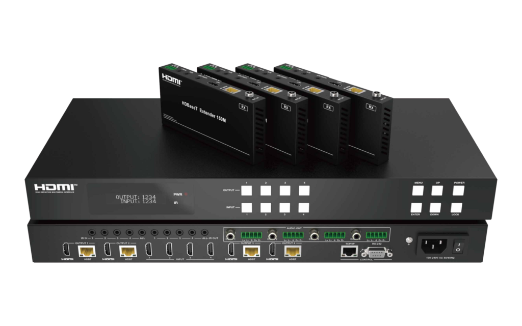 DP-MXB44H150 4x4 HDMI 4K60 Matrix over HDBaseT 150m